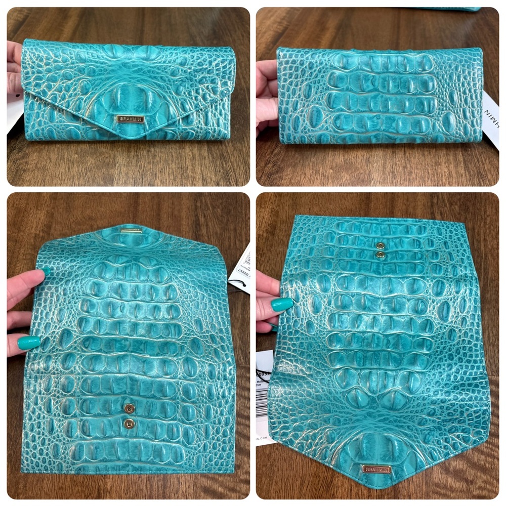 **SOLD**Brahmin NWT Lrg. Duxbury & Veronica - Mermaid Green - PERFECT EYE - Picture 9 of 16